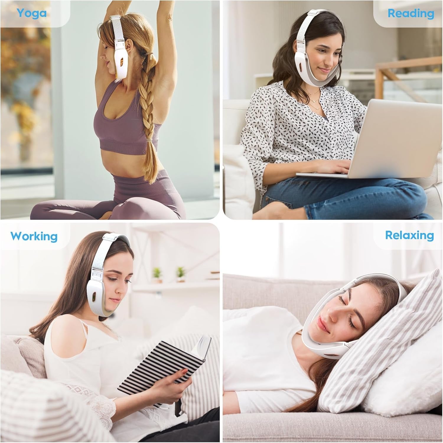 V-Face Shaping Massager Électrique, Appareil anti Rides Visage, Appareil Raffermissant Visage, Lifting Visage Massage, 6 Modes Double Appareil anti Rides Visage Avec Télécommande