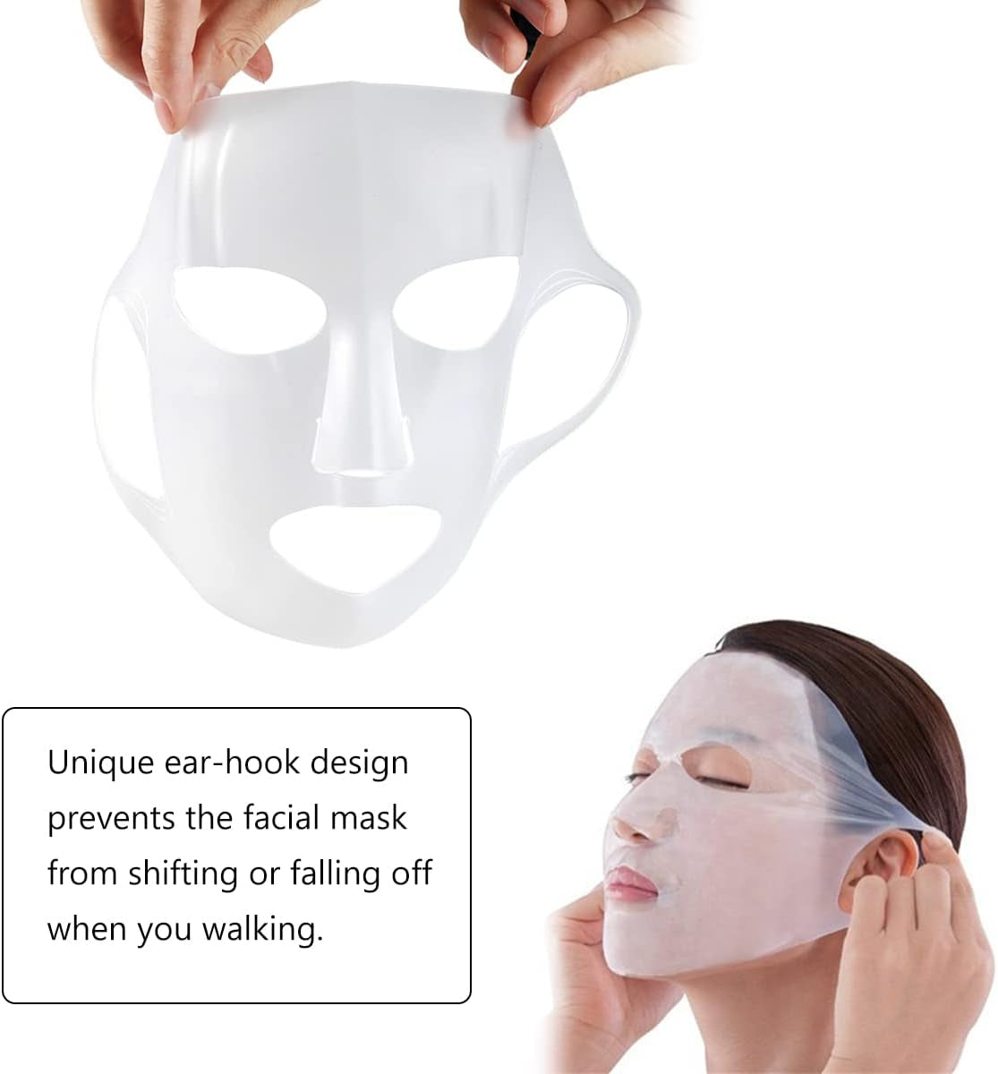 Masque Hydratant Au Silicone, Couverture De Masque En Silicone, Masque Facial En Silicone Réutilisable, Masque Hydratant Pour Le Visage, Empêche L'Évaporation, Outil De Beauté Pour Le Visage