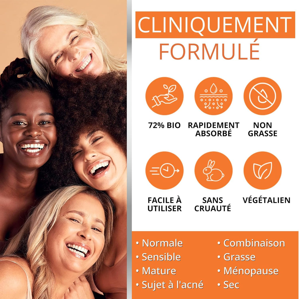 SERUM VISAGE VITAMINE C 20% Avec Acide Hyaluronique & Niacinamide – Dark Spot Correcting Glow Serum Hydratant – anti Ride, anti Taches Brunes – Soin Visage Femme Et Homme De