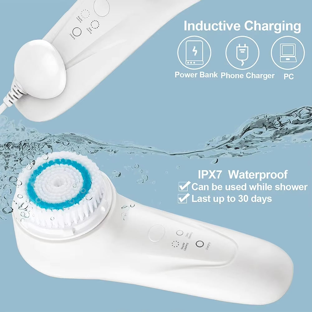 Sonic Vibrating Facial Cleansing Brush Face Skin SPA Deep Scrubber Skin Care for Cleaning Exfoliating Makeup Remover Beauty Tool