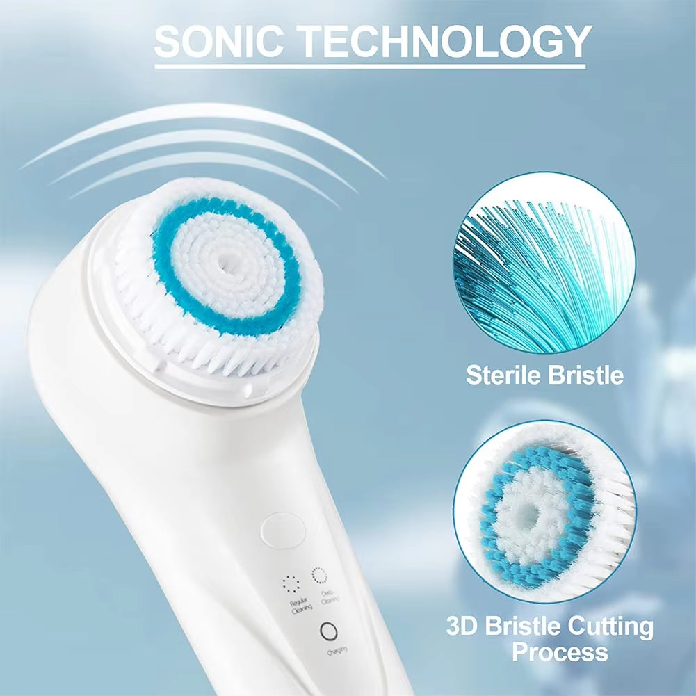 Sonic Vibrating Facial Cleansing Brush Face Skin SPA Deep Scrubber Skin Care for Cleaning Exfoliating Makeup Remover Beauty Tool