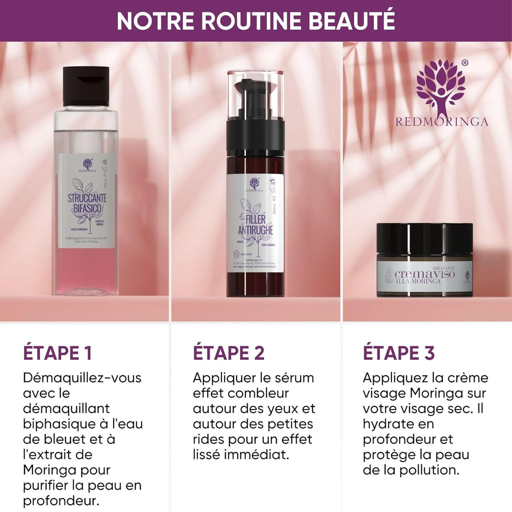 Crème Visage Anti-Rides Avec Acide Hyaluronique, Moringa Et Céramides Pour Femmes Et Hommes, Effet Anti-Âge Et Anti-Pollution Pour Peau Mixte - 99% Naturel - 50 Ml - Fabriqué En Italie
