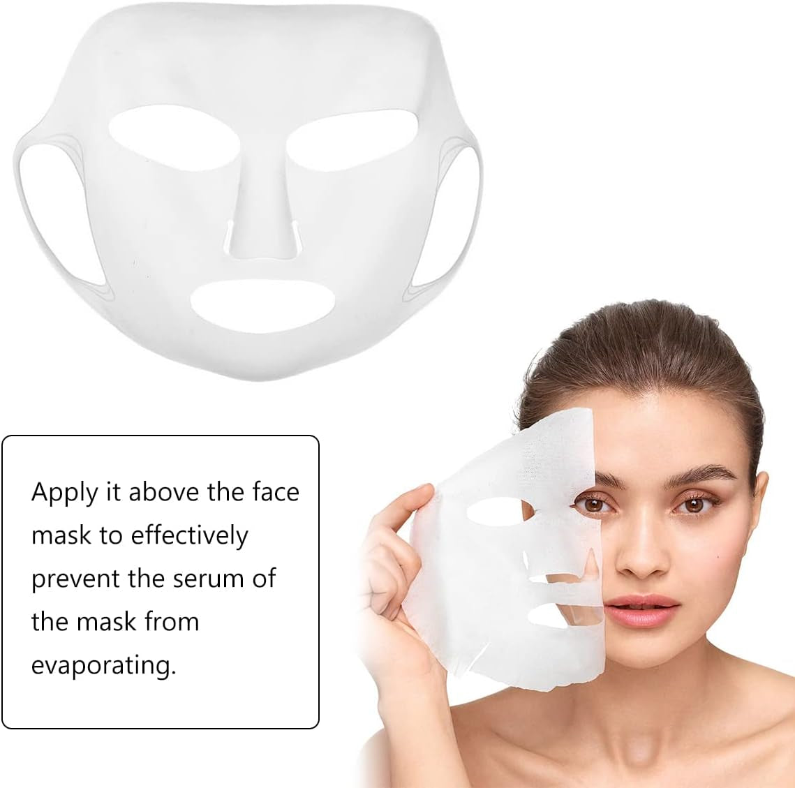 Masque Hydratant Au Silicone, Couverture De Masque En Silicone, Masque Facial En Silicone Réutilisable, Masque Hydratant Pour Le Visage, Empêche L'Évaporation, Outil De Beauté Pour Le Visage